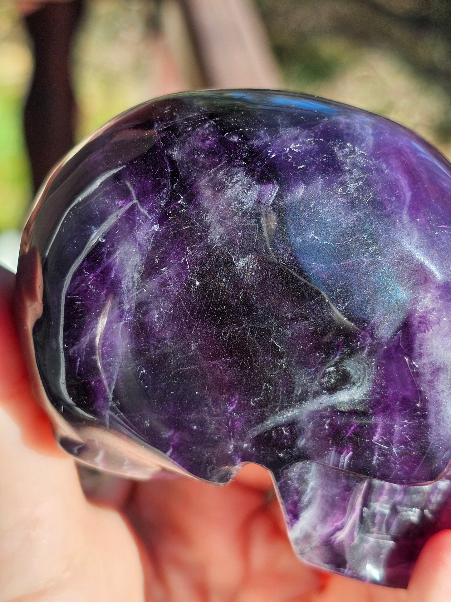 Crâne en Fluorite violette