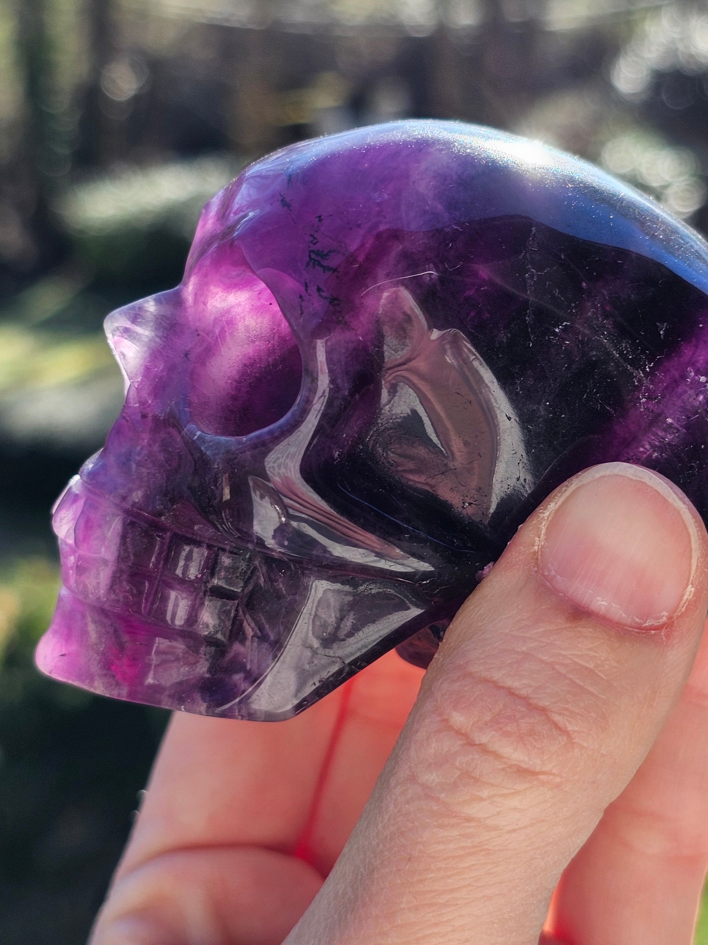 Crâne en Fluorite violette