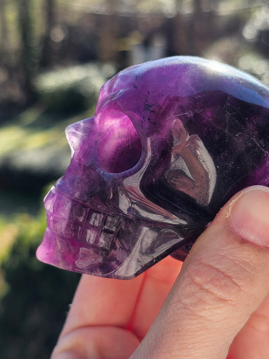 Crâne en Fluorite violette