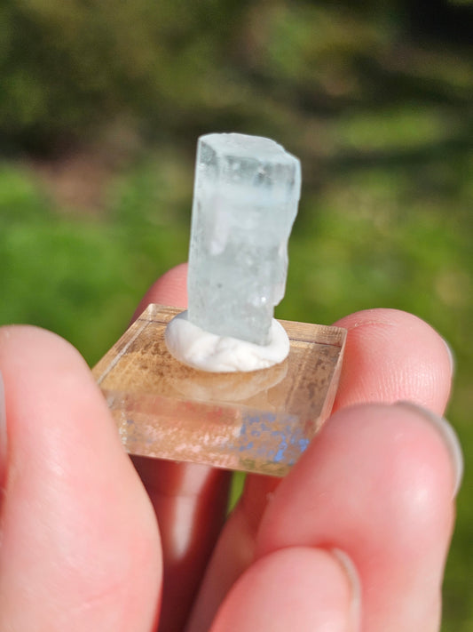 Aigue-marine du Pakistan sur socle n°8