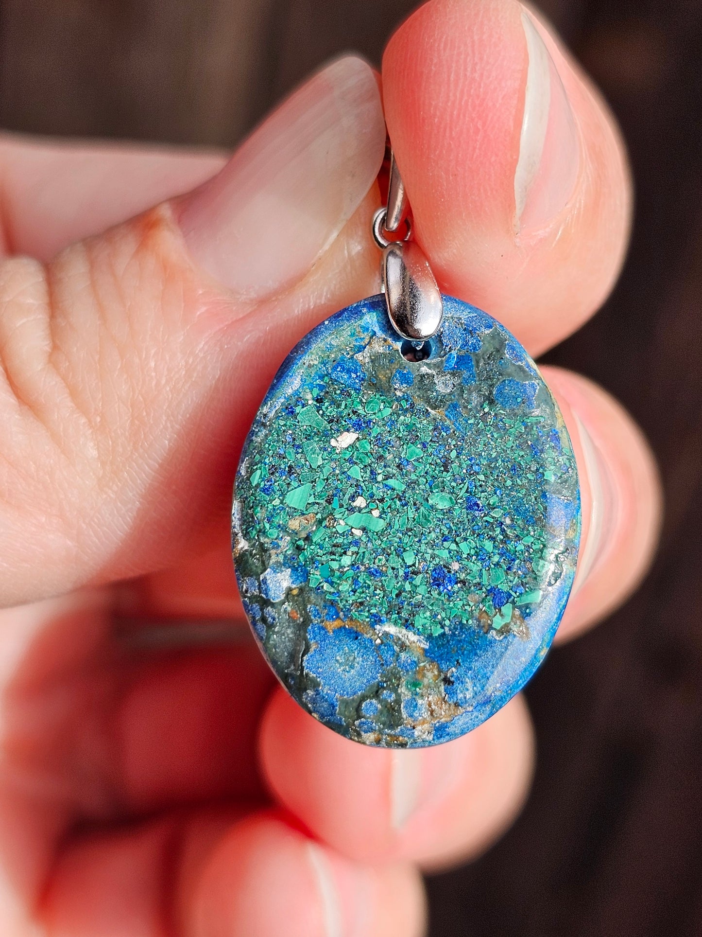 Pendentif en Azurite Malachite AZ1