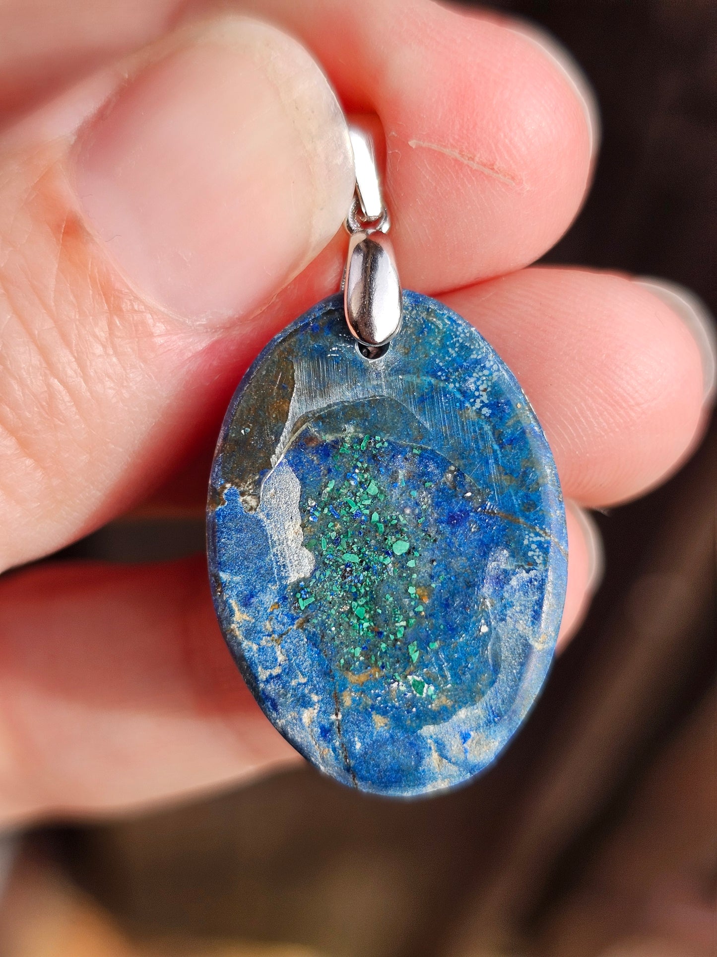 Pendentif en Azurite Malachite AZ3