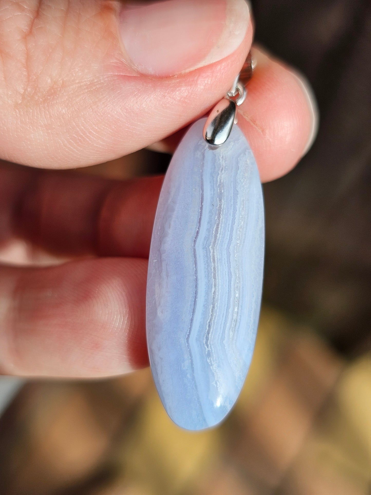 Pendentif en Calcédoine bleue n°1