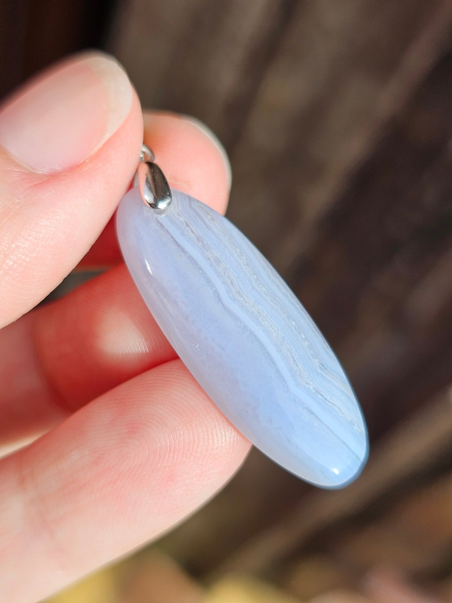 Pendentif en Calcédoine bleue n°1
