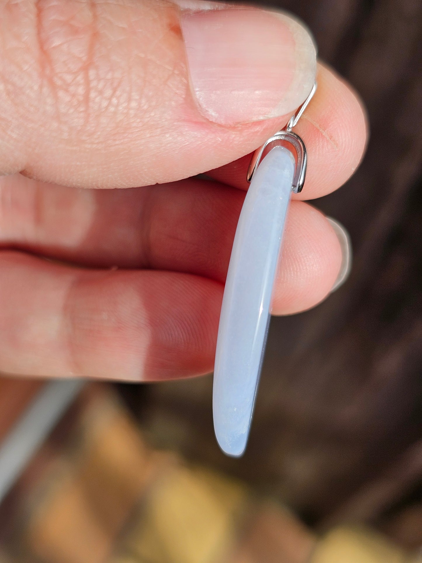 Pendentif en Calcédoine bleue n°1