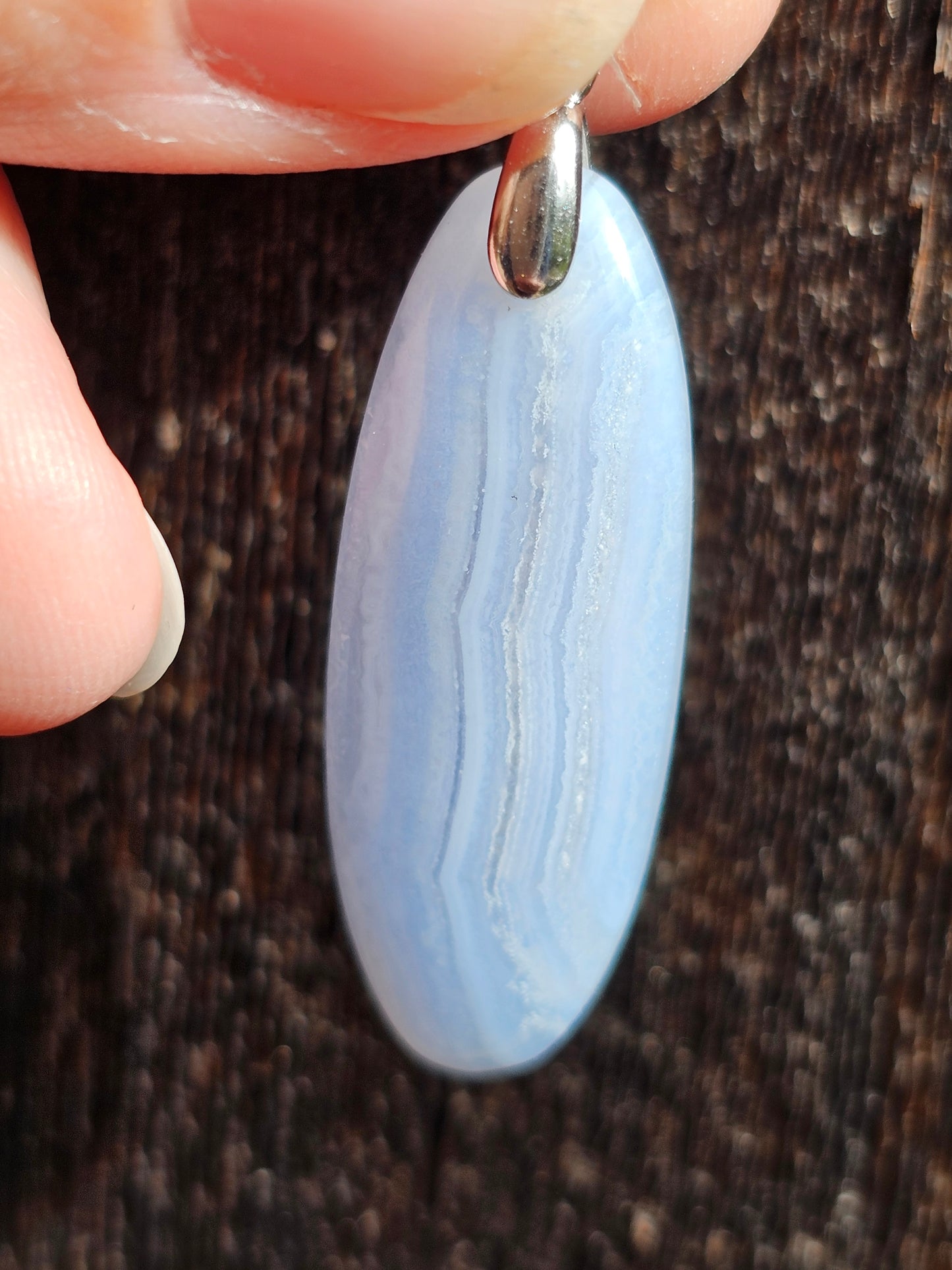 Pendentif en Calcédoine bleue n°1