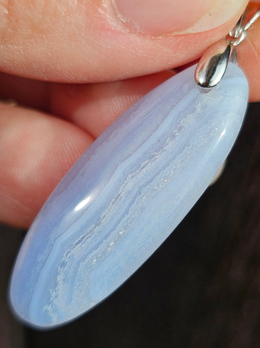 Pendentif en Calcédoine bleue n°1
