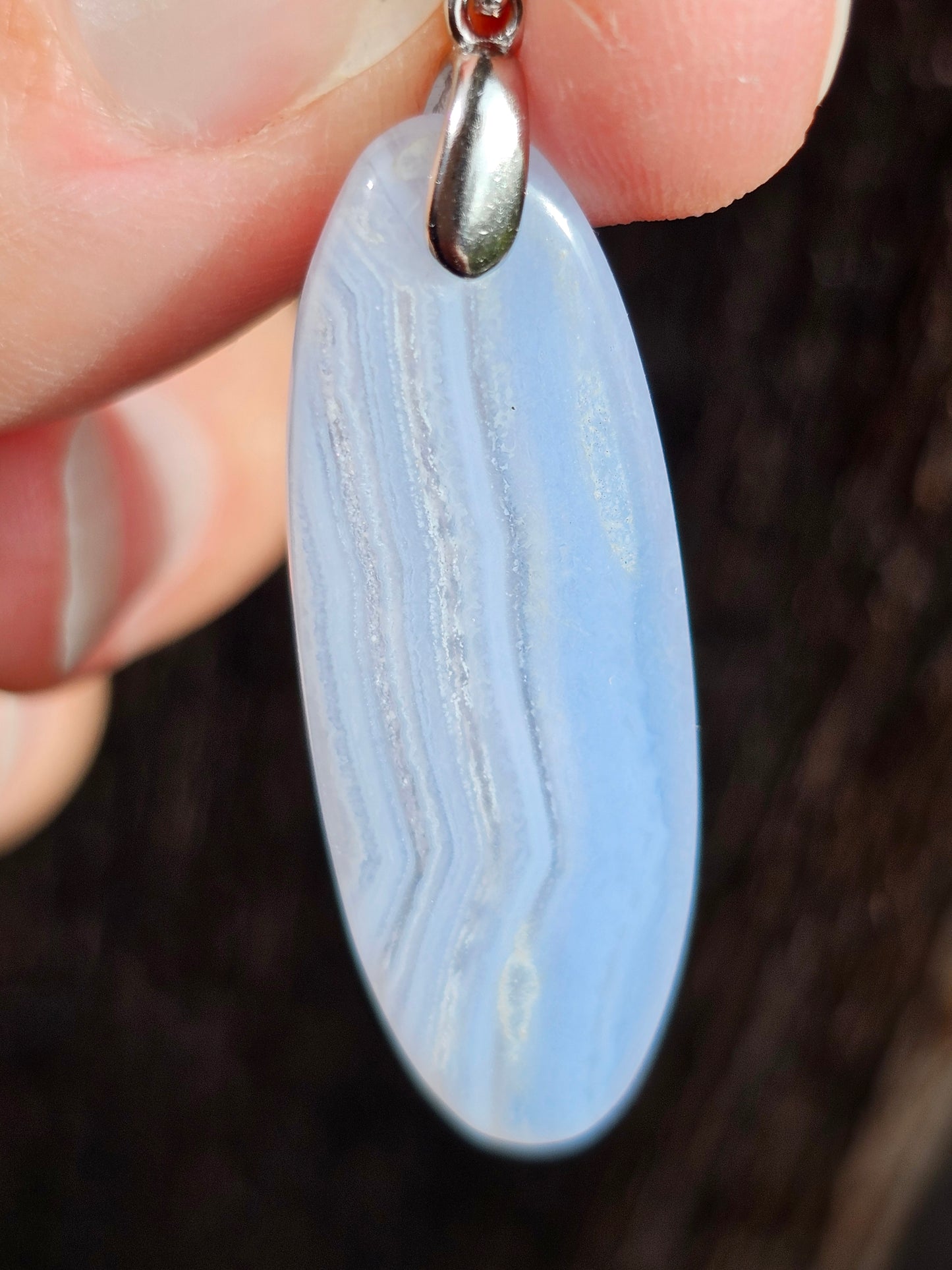 Pendentif en Calcédoine bleue n°1