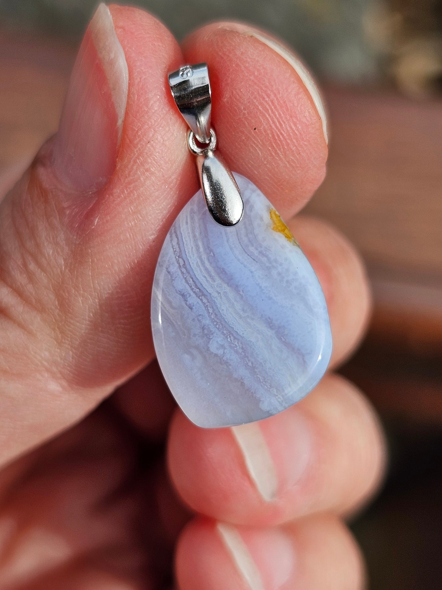 Pendentif en Calcédoine bleue n°4