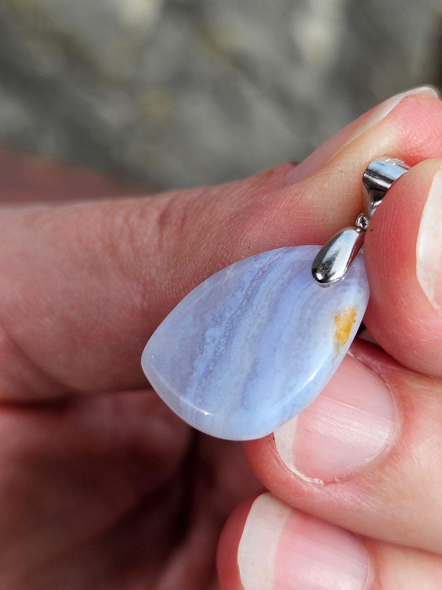 Pendentif en Calcédoine bleue n°4