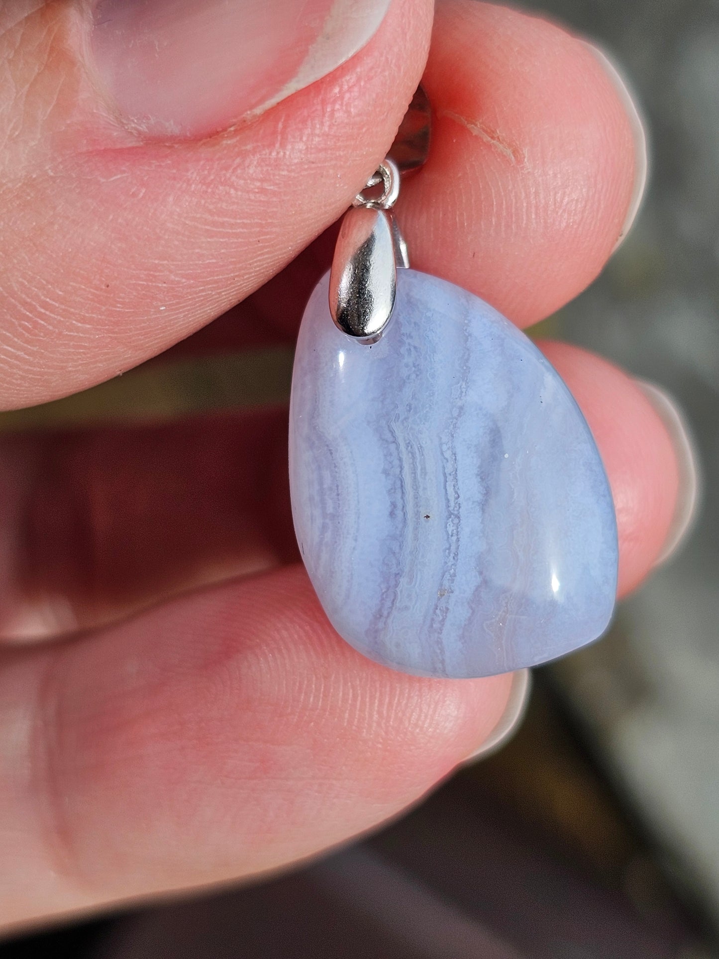 Pendentif en Calcédoine bleue n°4