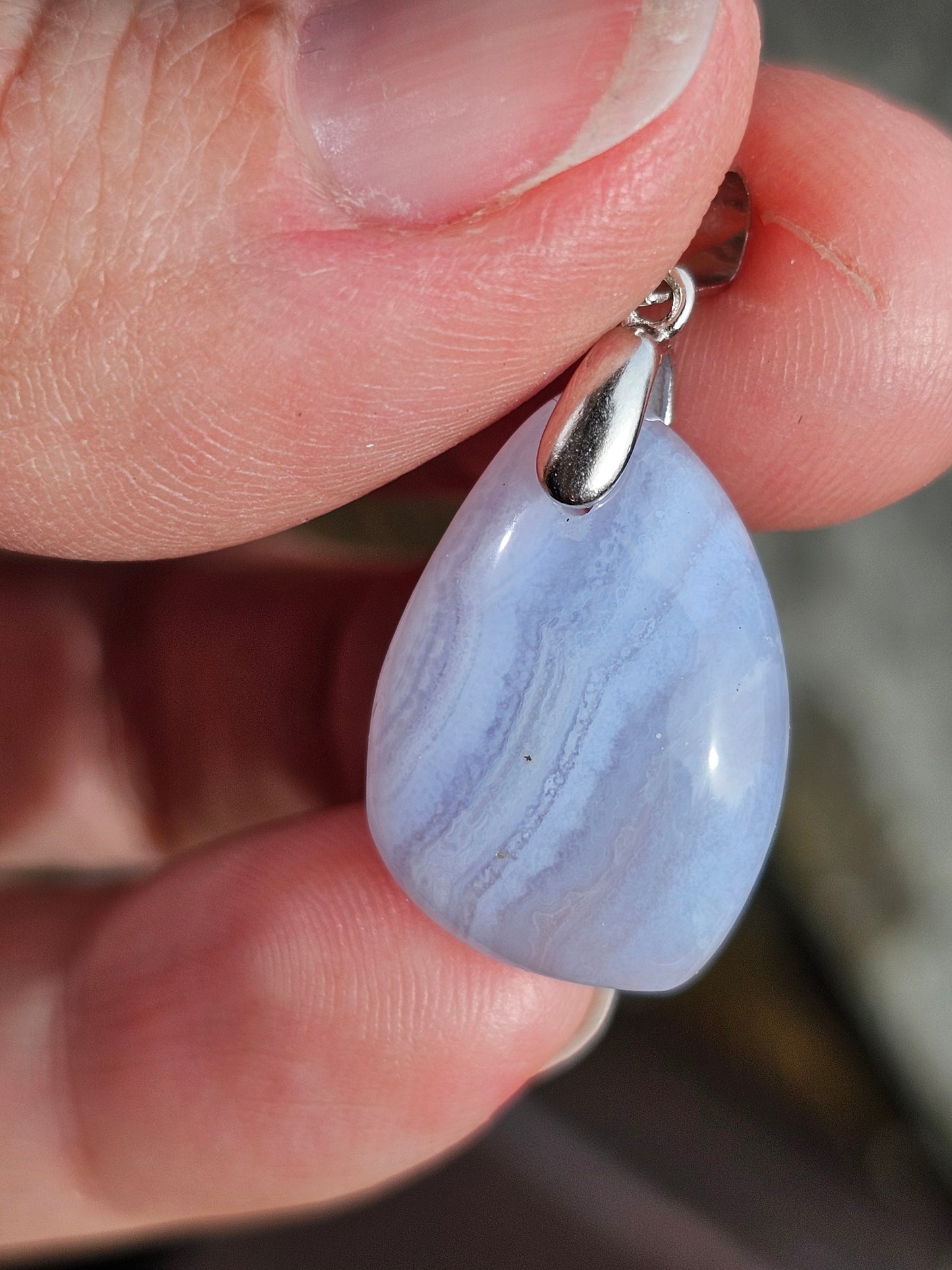 Pendentif en Calcédoine bleue n°4
