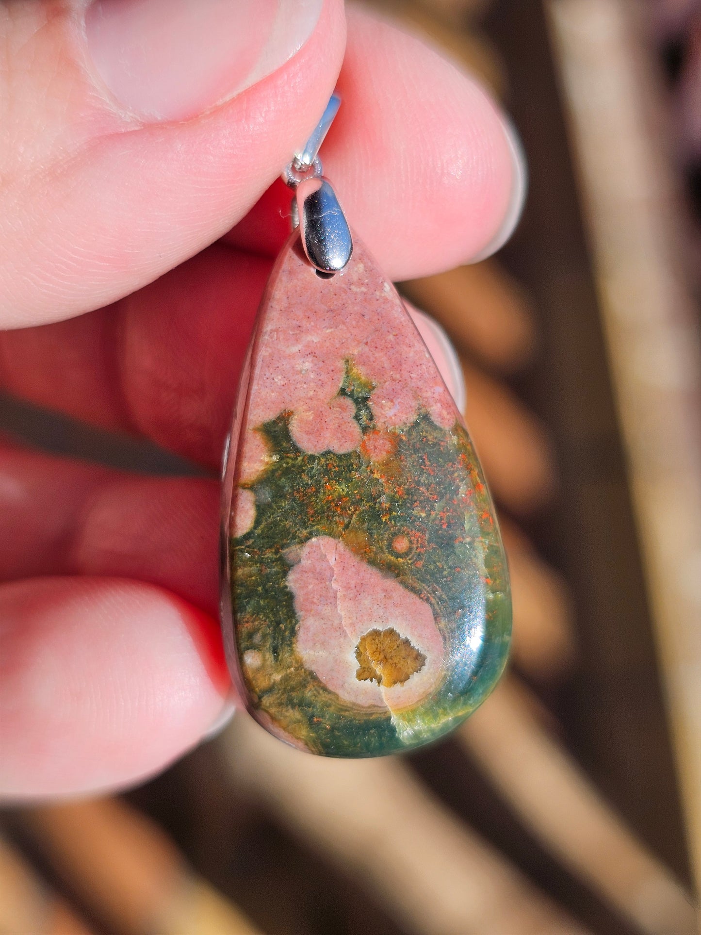 Pendentif en Jaspe orbiculaire n°3