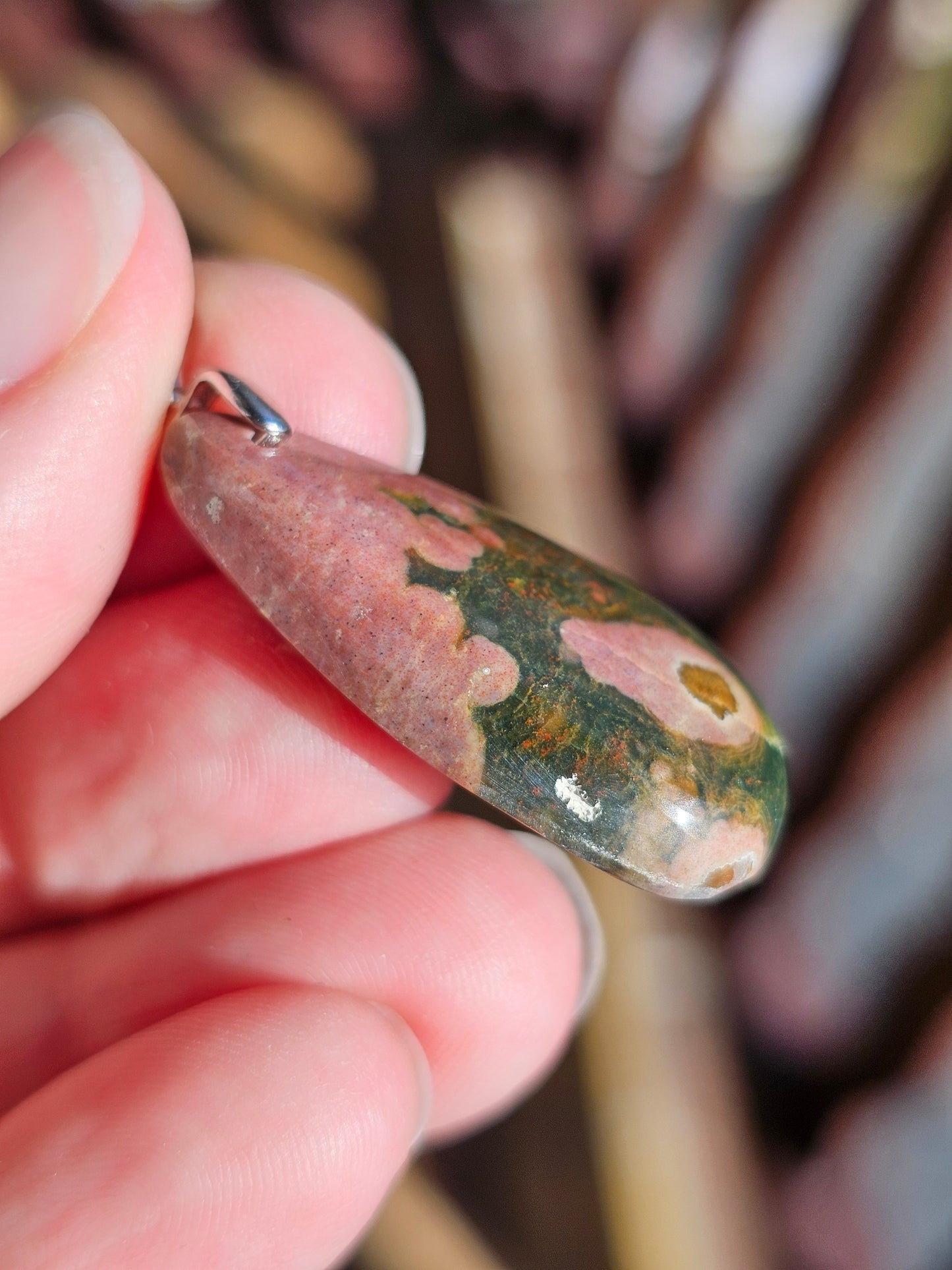 Pendentif en Jaspe orbiculaire n°3