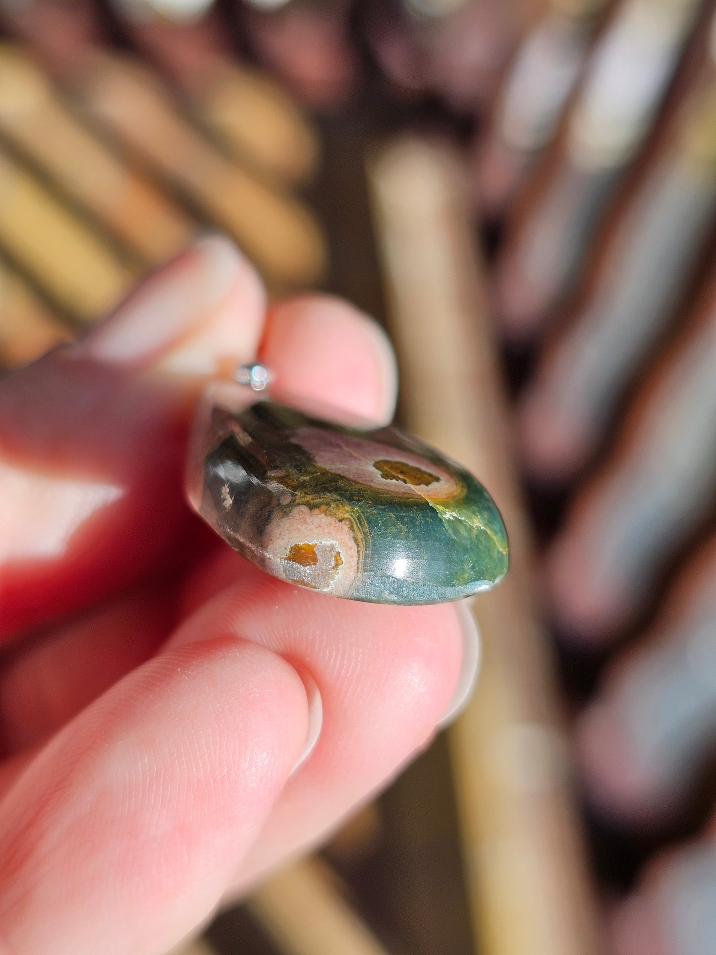 Pendentif en Jaspe orbiculaire n°3