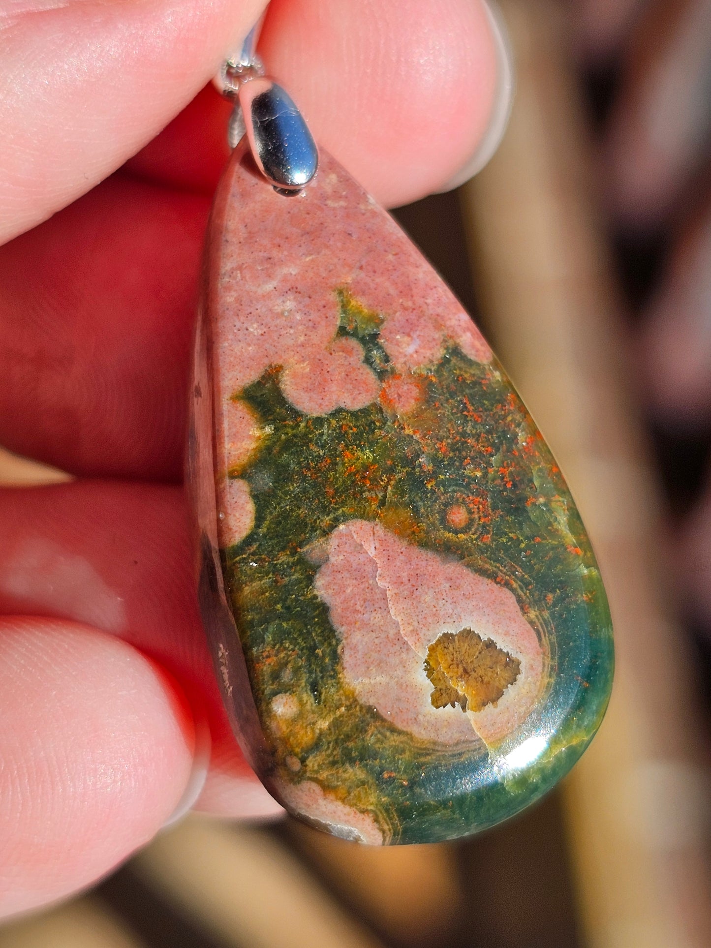 Pendentif en Jaspe orbiculaire n°3