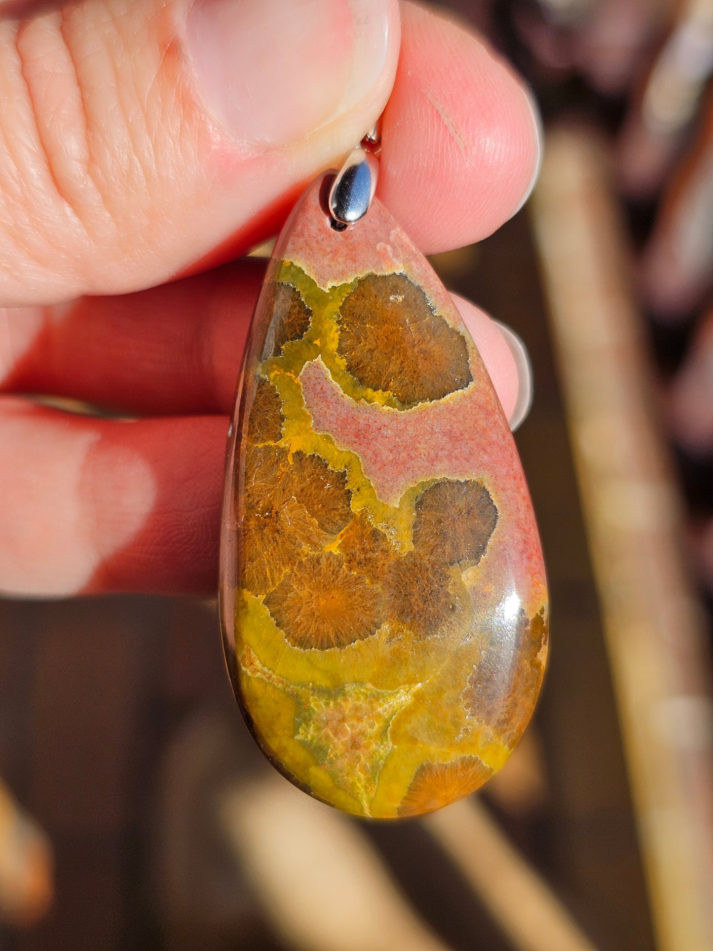 Pendentif en Jaspe orbiculaire n°7