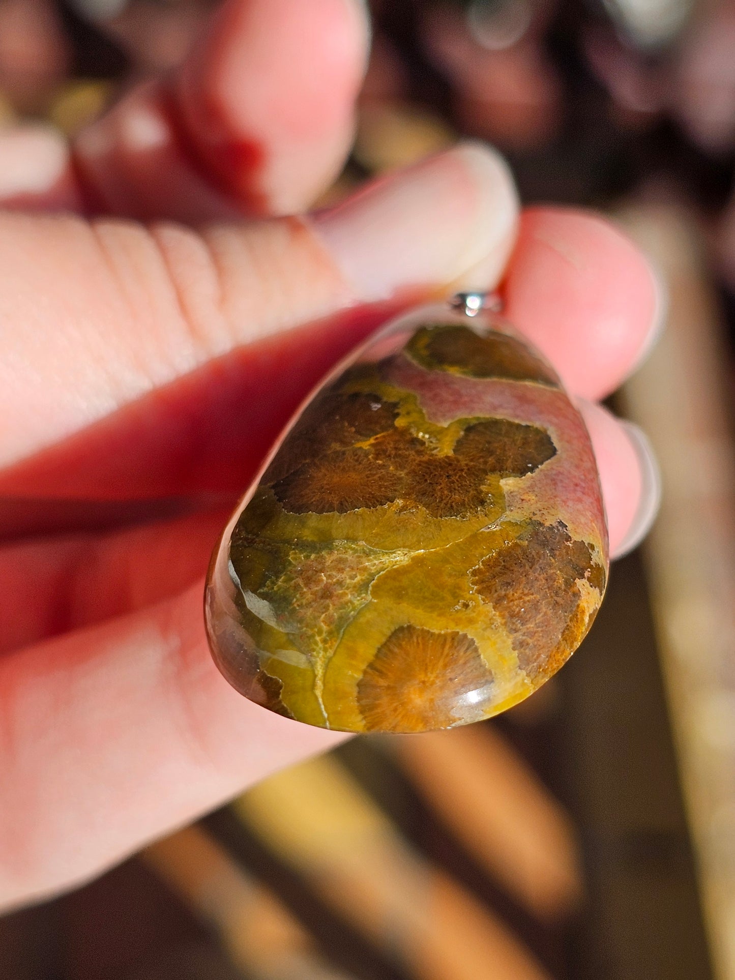 Pendentif en Jaspe orbiculaire n°7