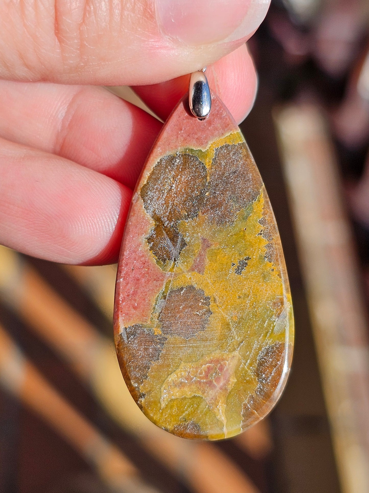 Pendentif en Jaspe orbiculaire n°7