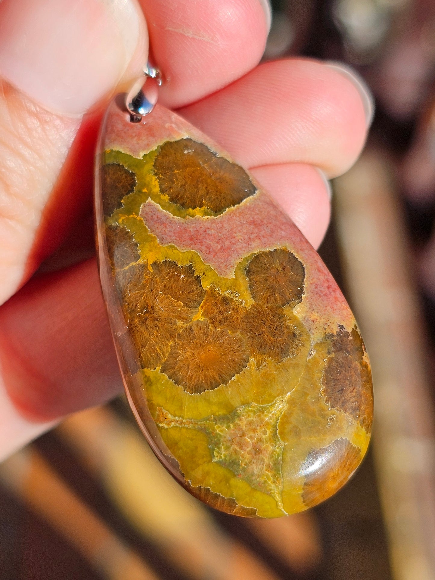 Pendentif en Jaspe orbiculaire n°7