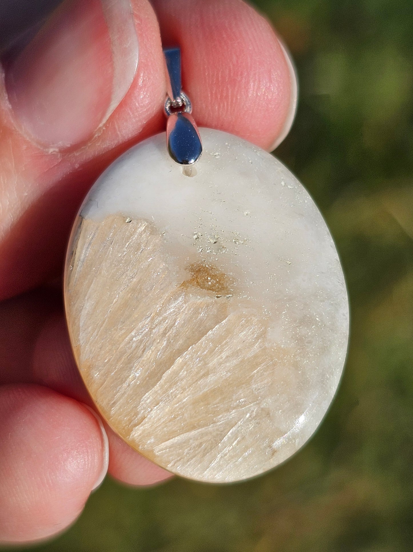 Pendentif en Scolécite et Stilbite n°5