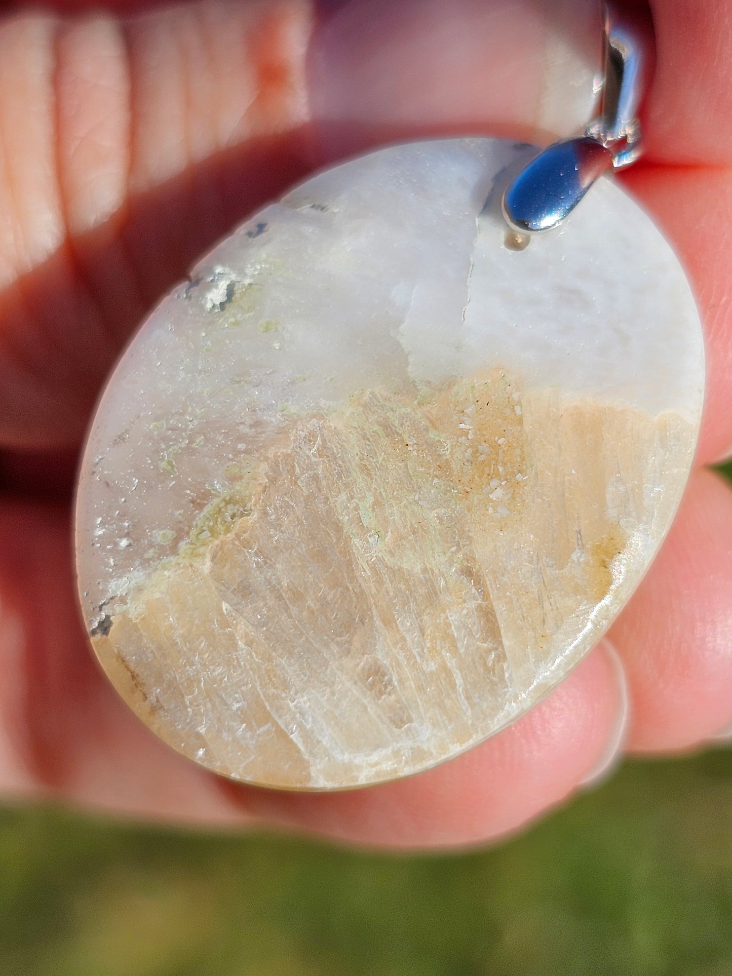 Pendentif en Scolécite et Stilbite n°5