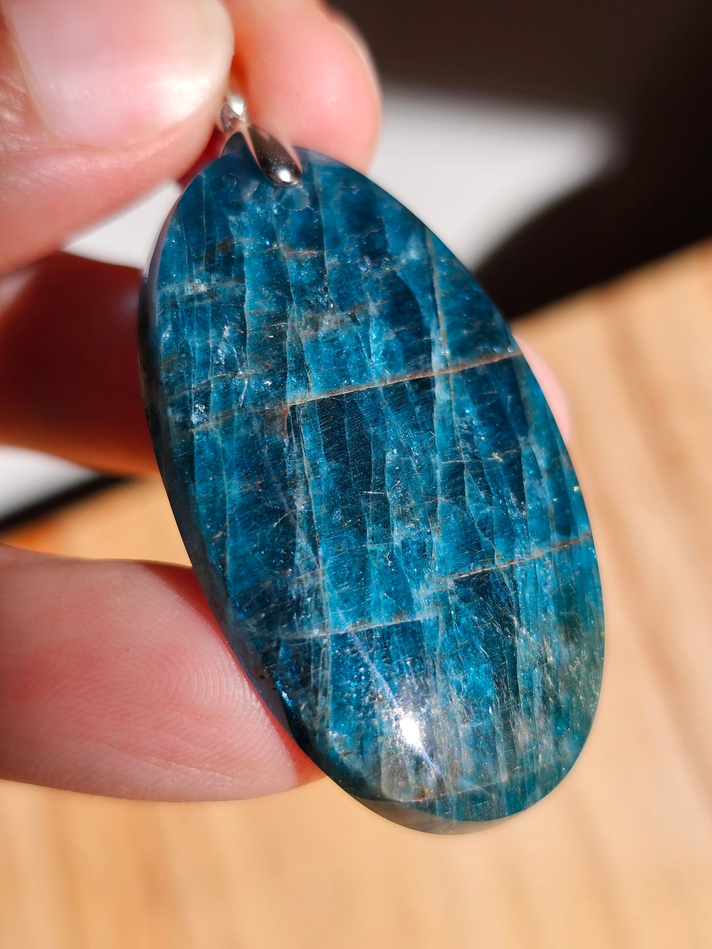 Pendentif en Apatite bleue