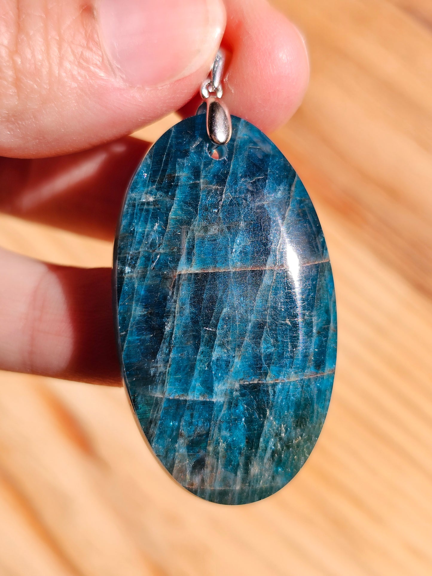 Pendentif en Apatite bleue