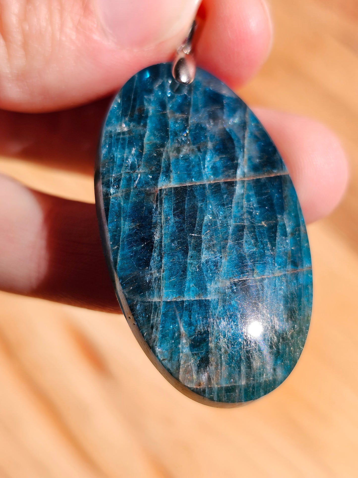 Pendentif en Apatite bleue