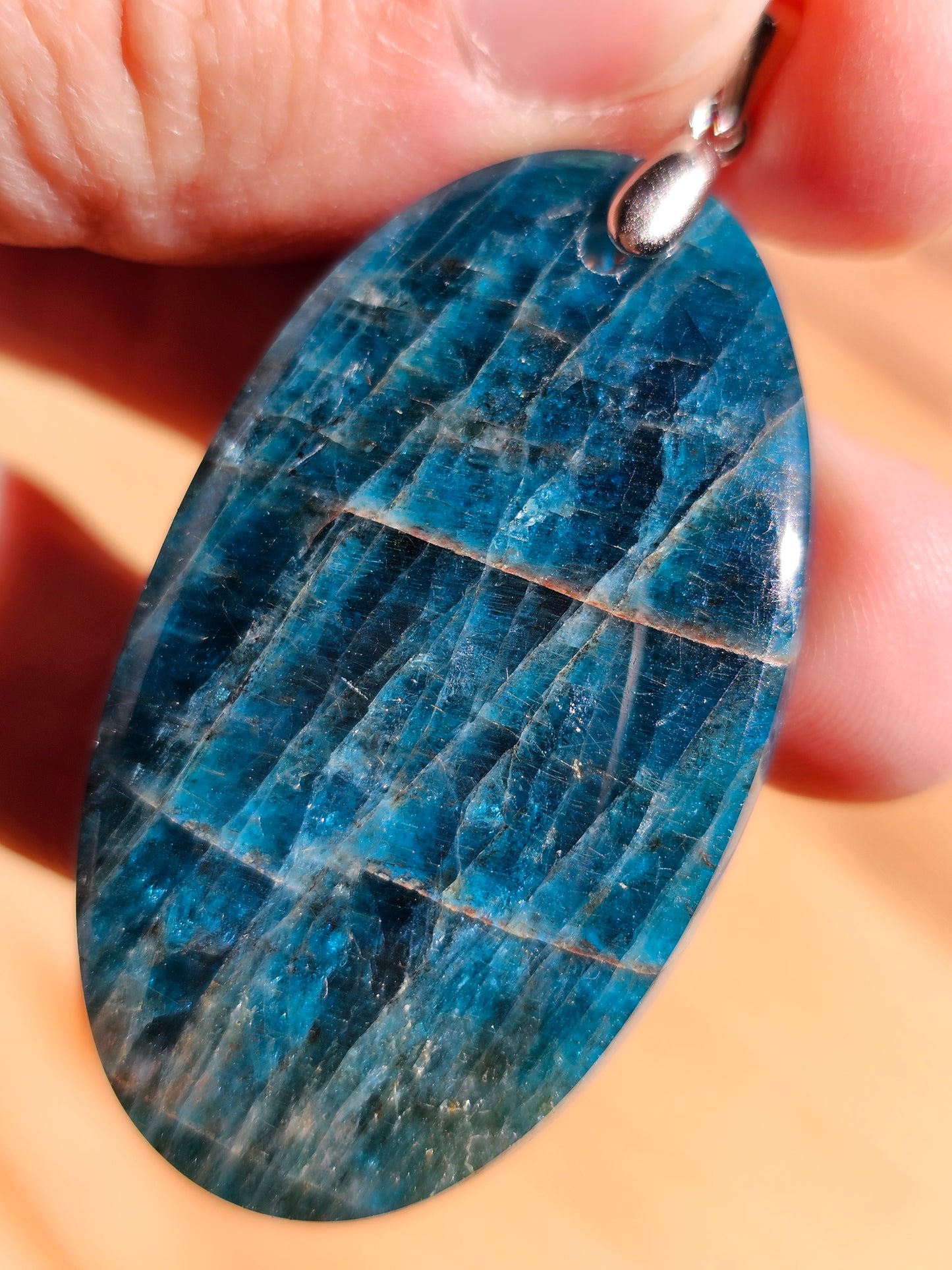 Pendentif en Apatite bleue