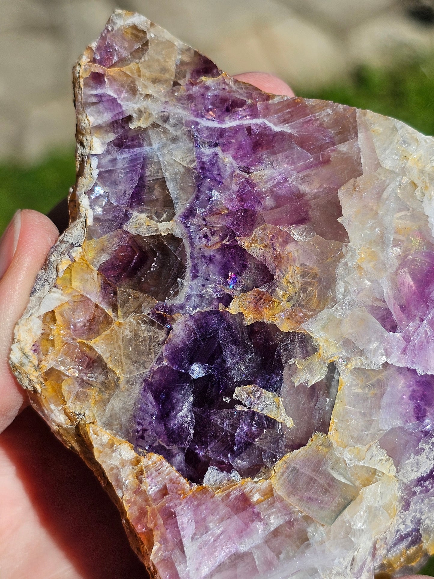 Tranche de Fluorite violette et rose de Chine n°3
