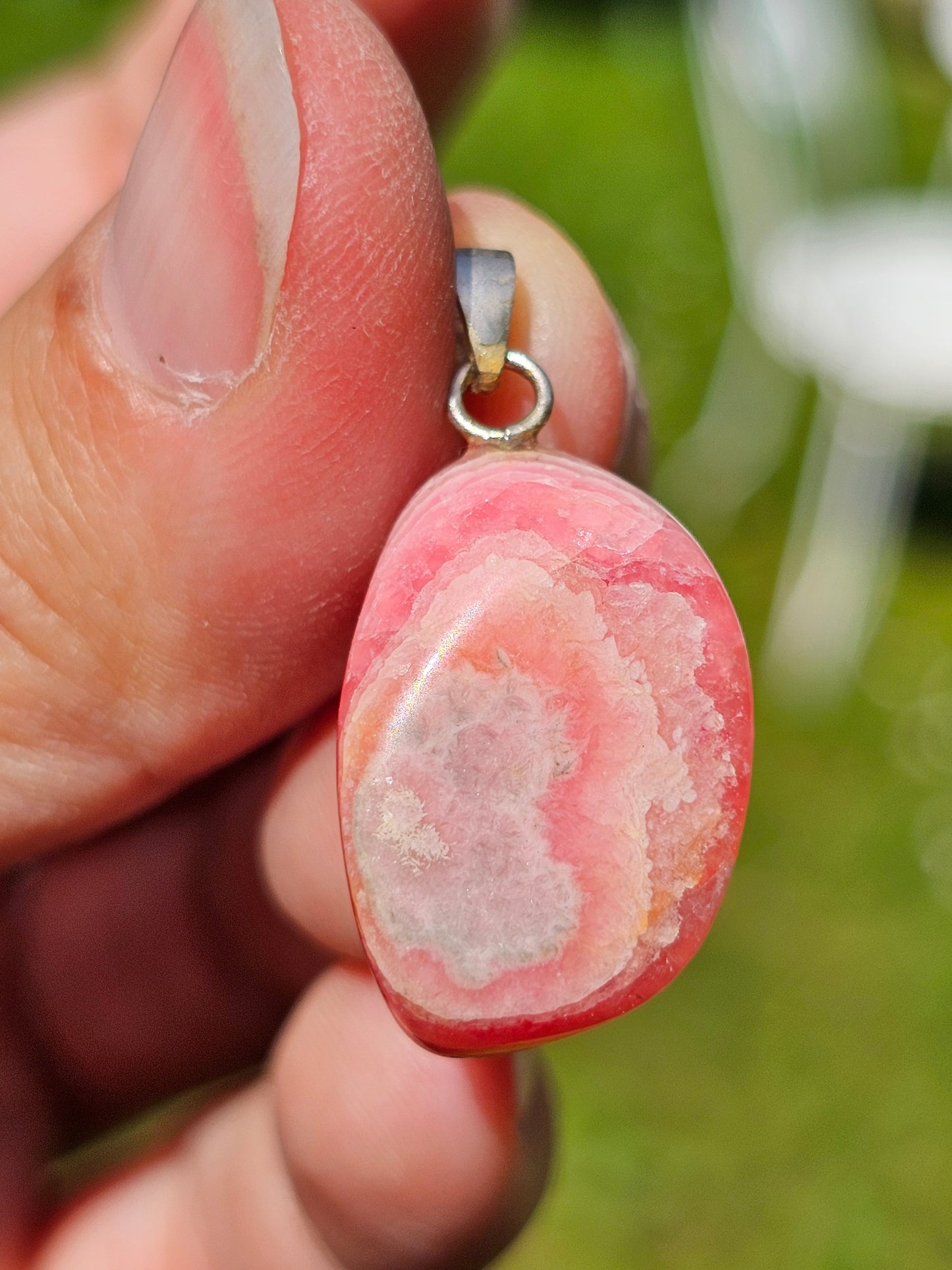 Pendentif pierre roulée de Rhodochrosite
