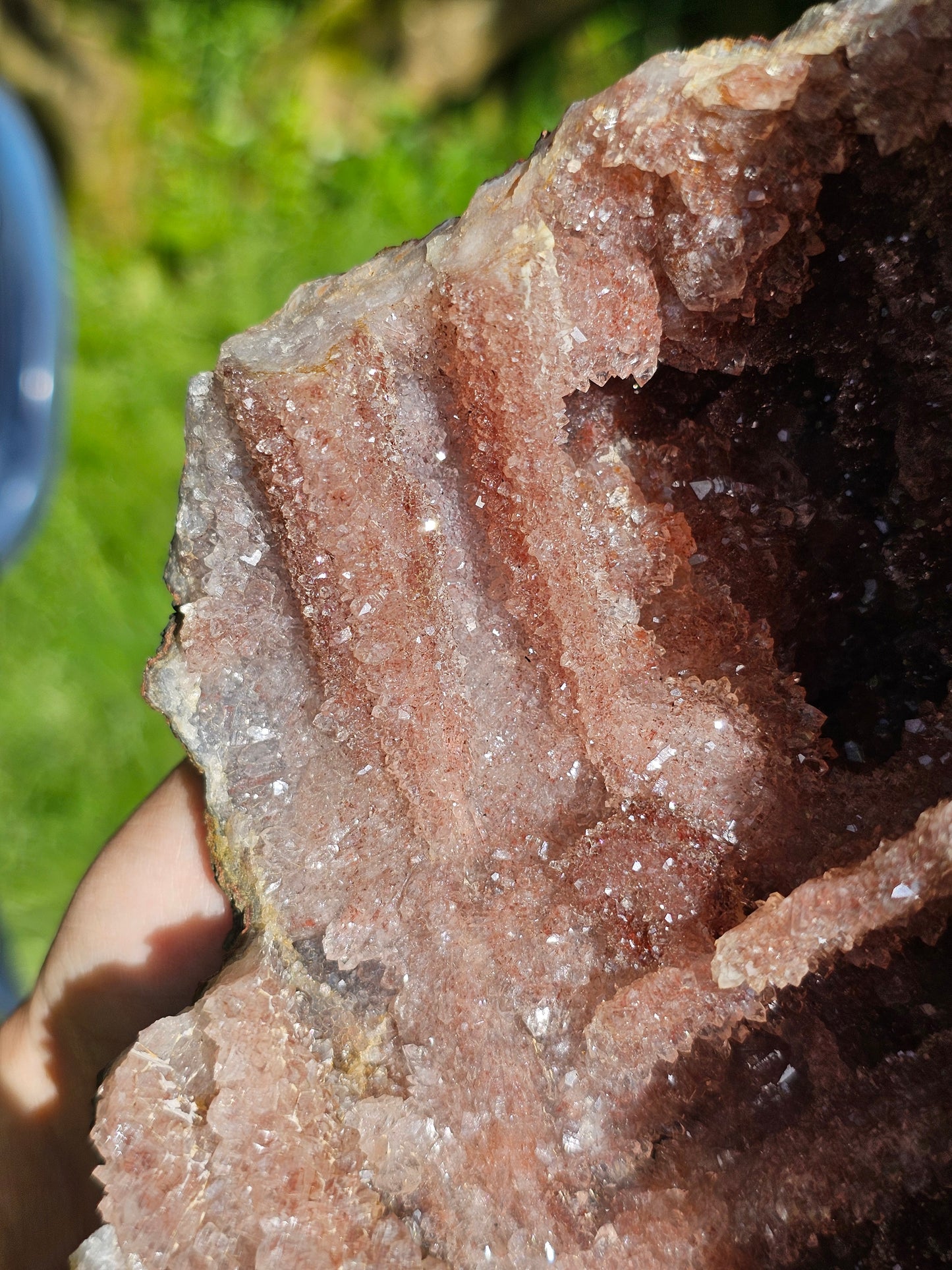 Superbe Géode d'Améthyste et Quartz hématoïde du Maroc