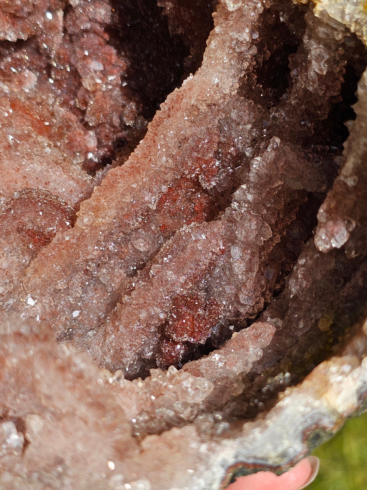 Superbe Géode d'Améthyste et Quartz hématoïde du Maroc