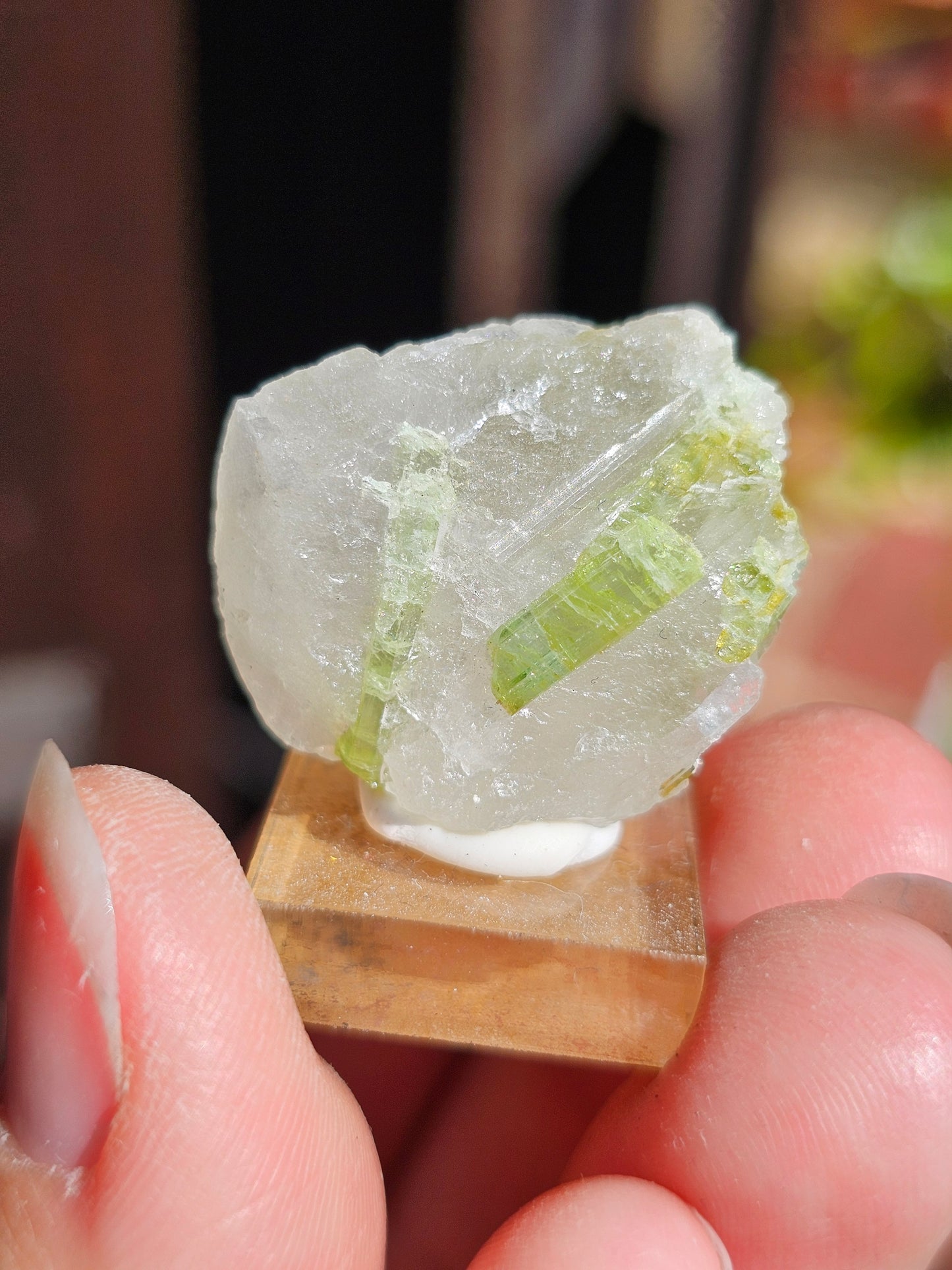 Tourmaline verte sur Quartz T8