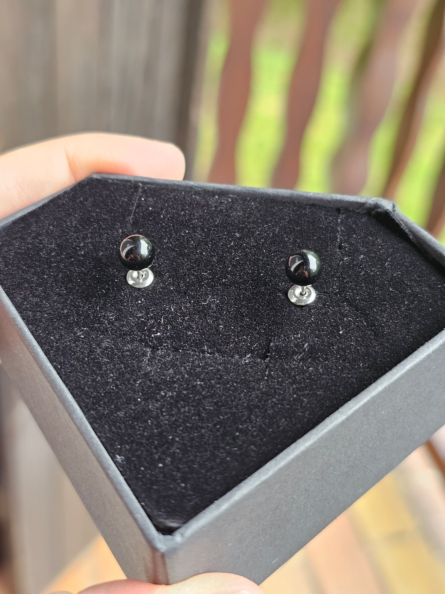 Boucles d'oreilles Obsidienne noire