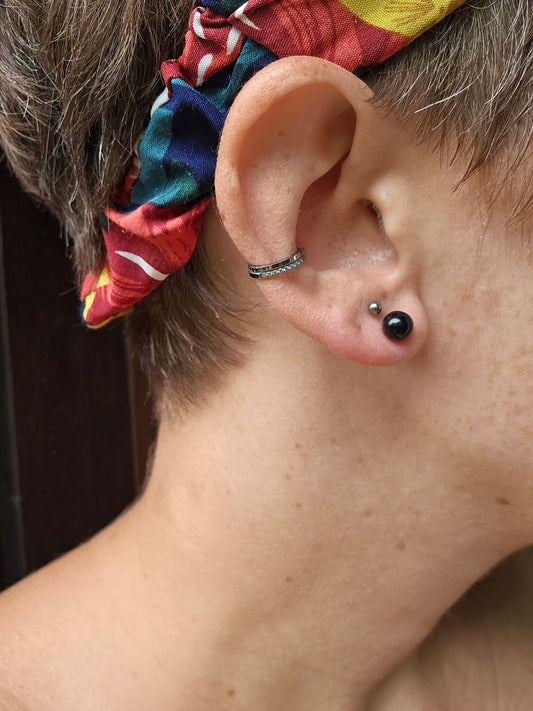 Boucles d'oreilles Obsidienne noire