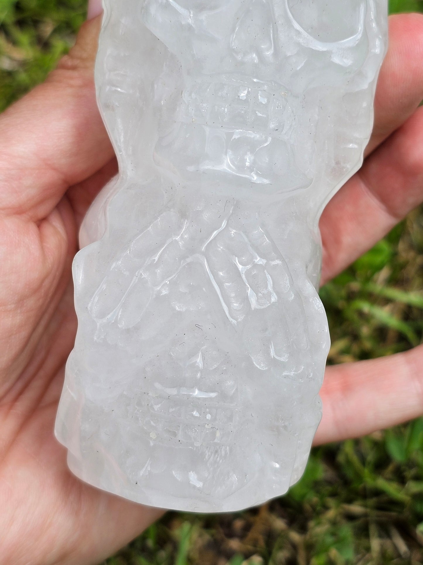 Triple crânes en Quartz (cristal de roche)