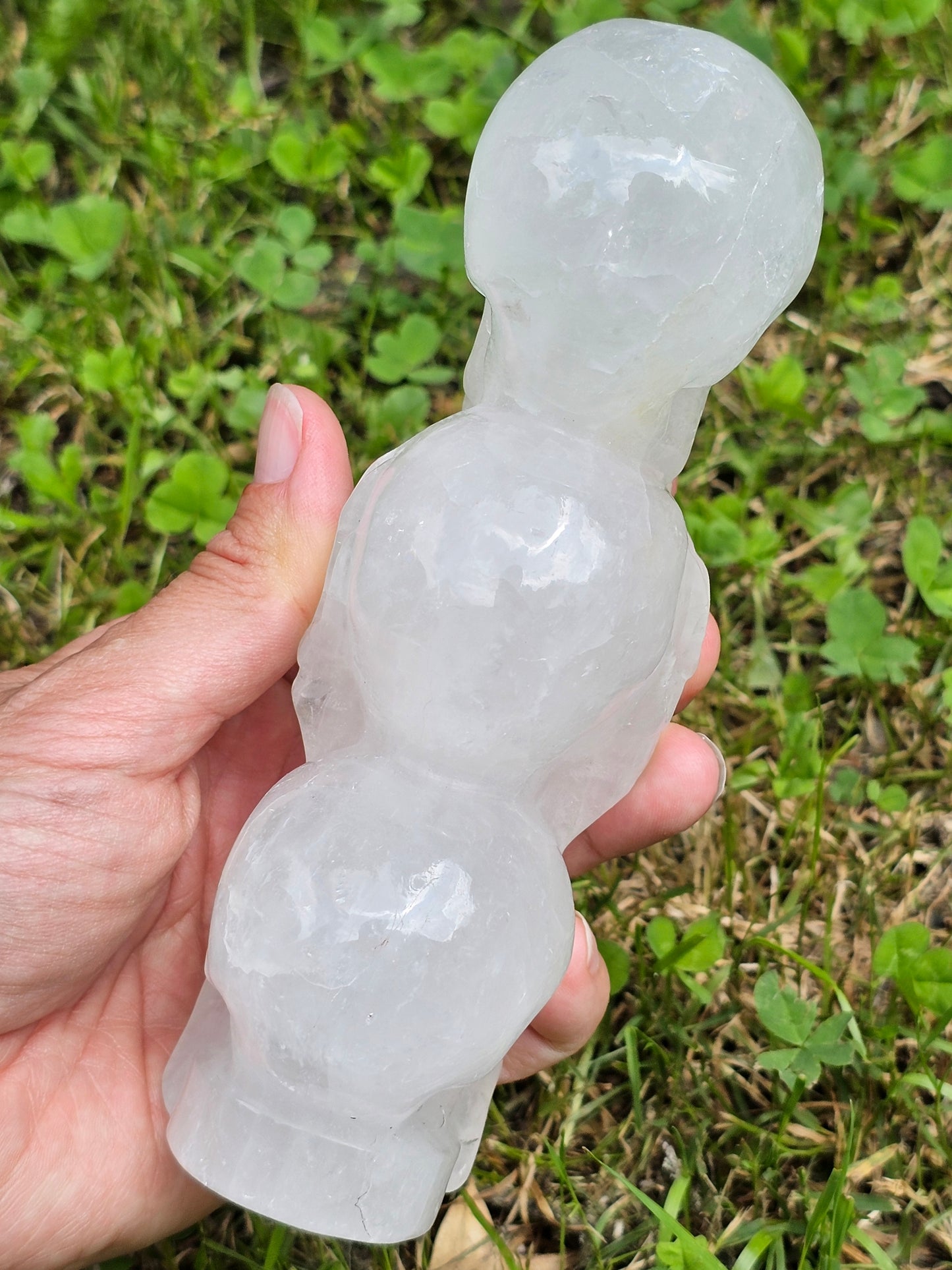 Triple crânes en Quartz (cristal de roche)
