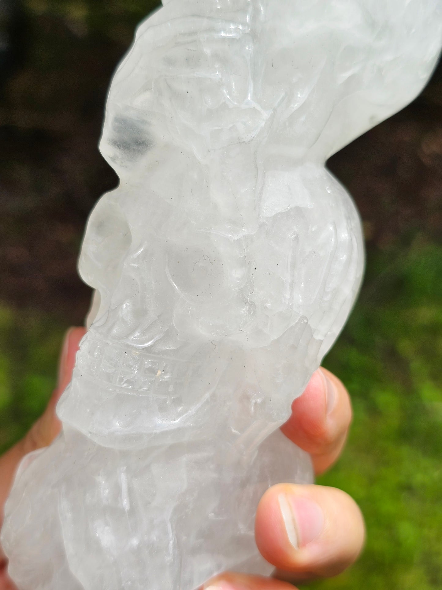 Triple crânes en Quartz (cristal de roche)