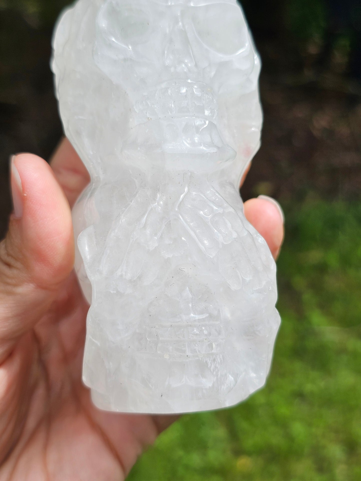 Triple crânes en Quartz (cristal de roche)