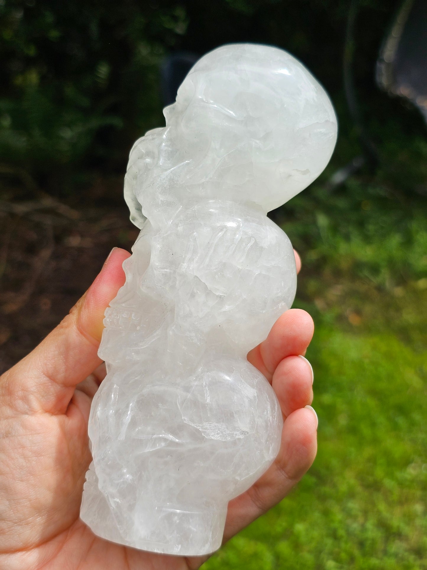 Triple crânes en Quartz (cristal de roche)