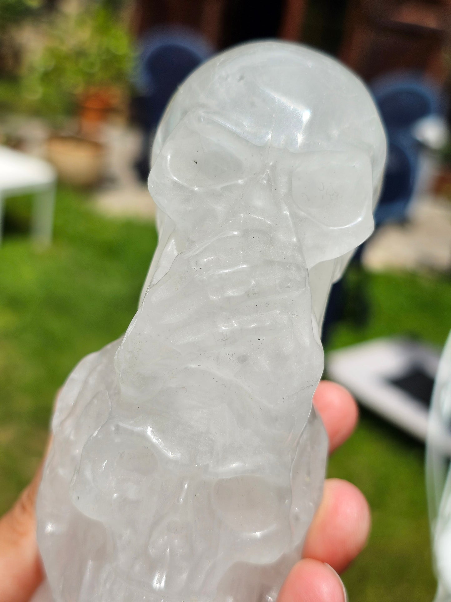 Triple crânes en Quartz (cristal de roche)