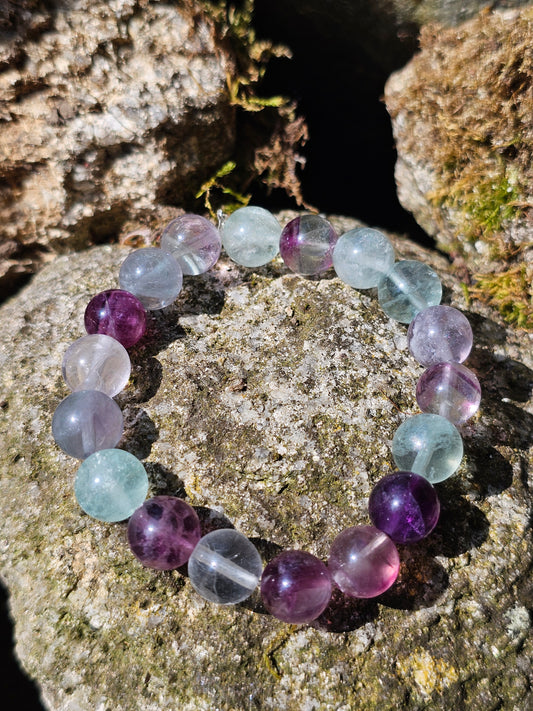 Bracelet Fluorite arc en ciel 10mm