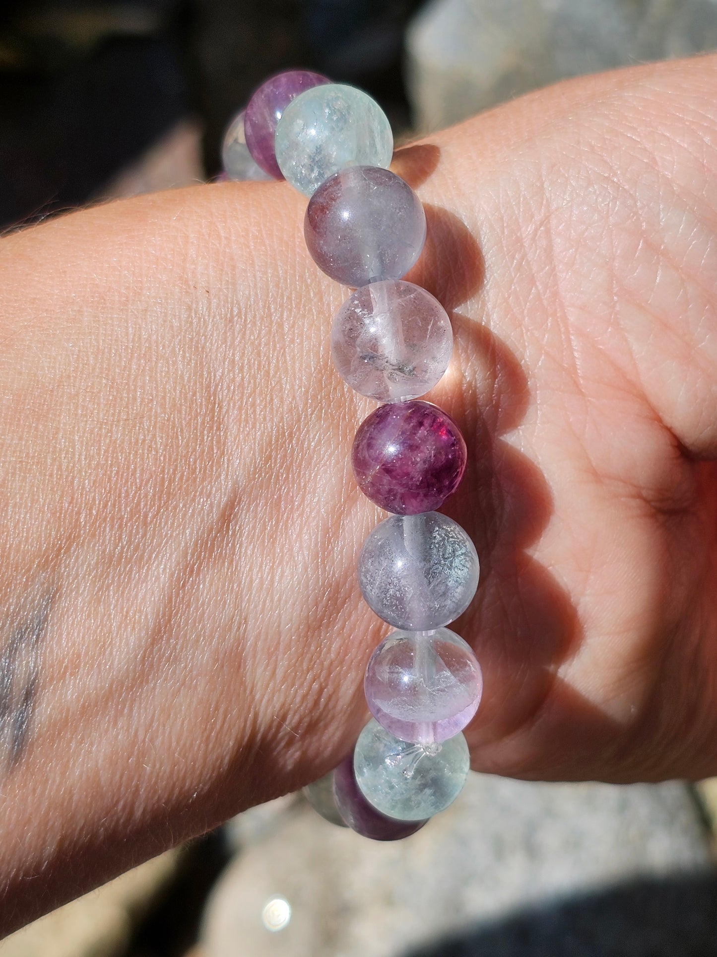 Bracelet Fluorite arc en ciel 10mm