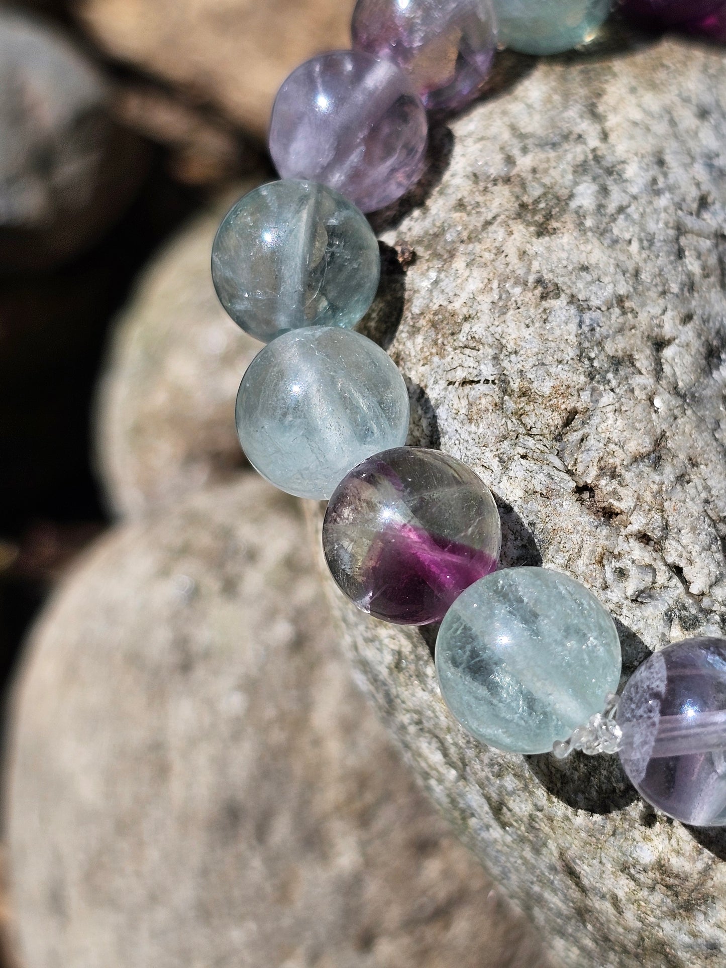 Bracelet Fluorite arc en ciel 10mm