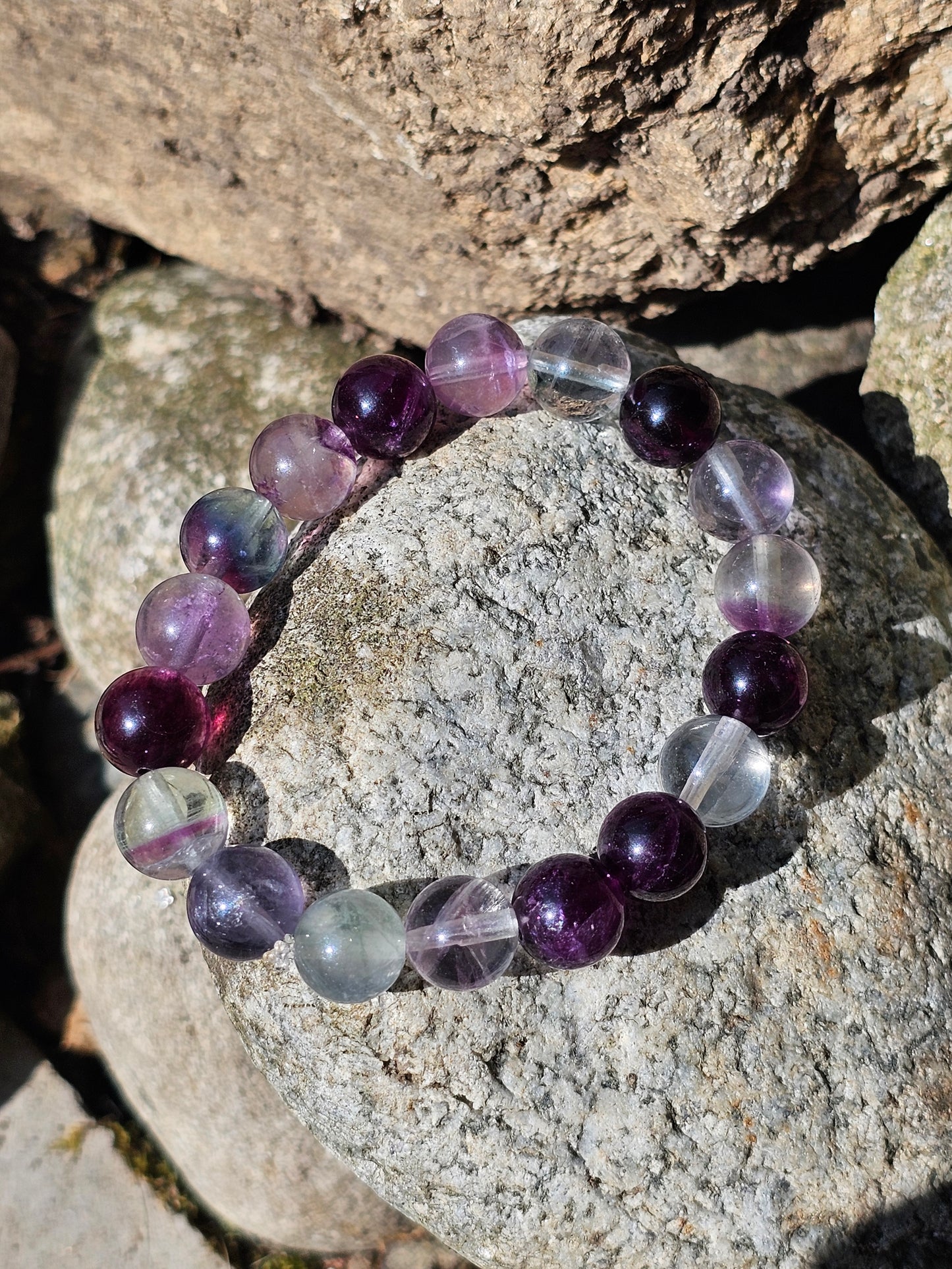 Bracelet Fluorite arc en ciel 10mm n°2