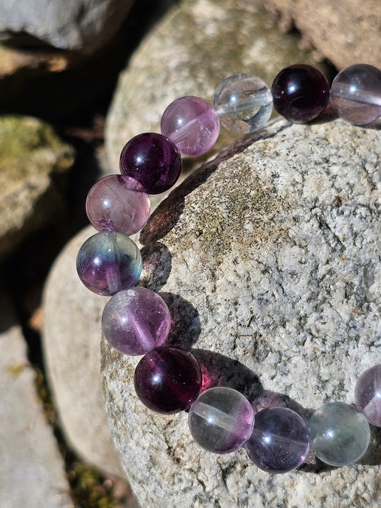 Bracelet Fluorite arc en ciel 10mm n°2