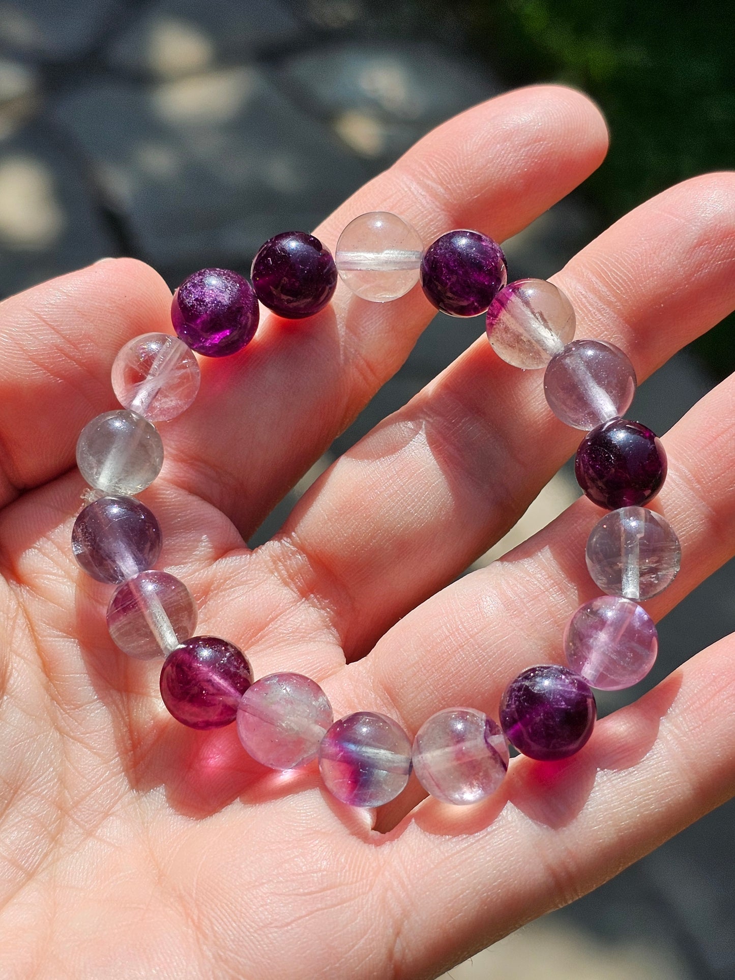 Bracelet Fluorite arc en ciel 10mm n°2