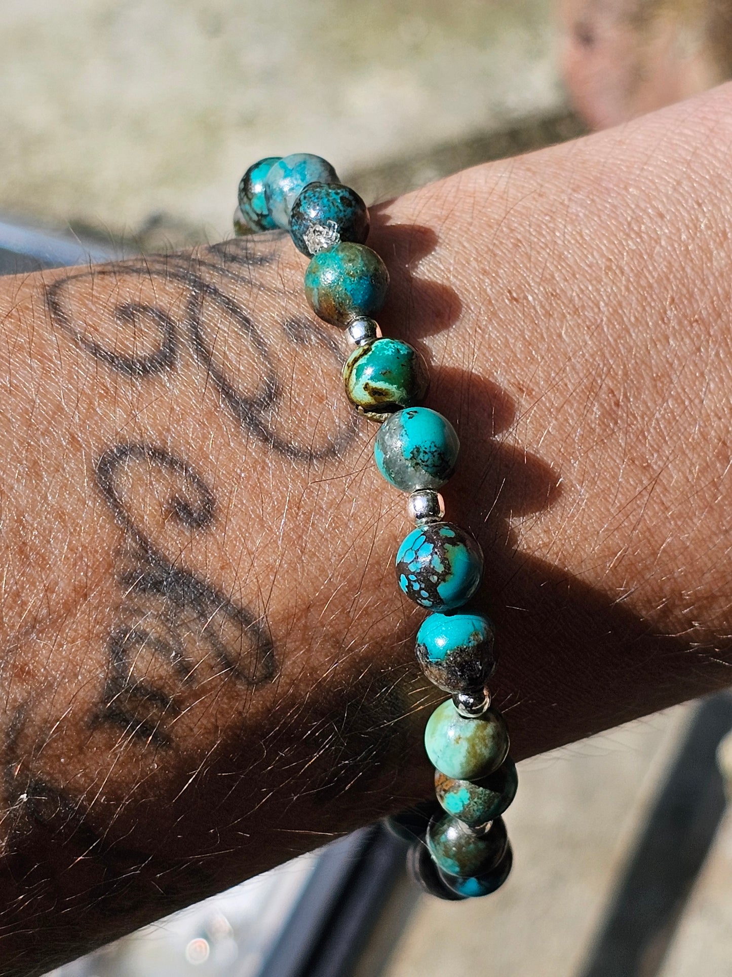 Bracelet Turquoise naturelle et argent